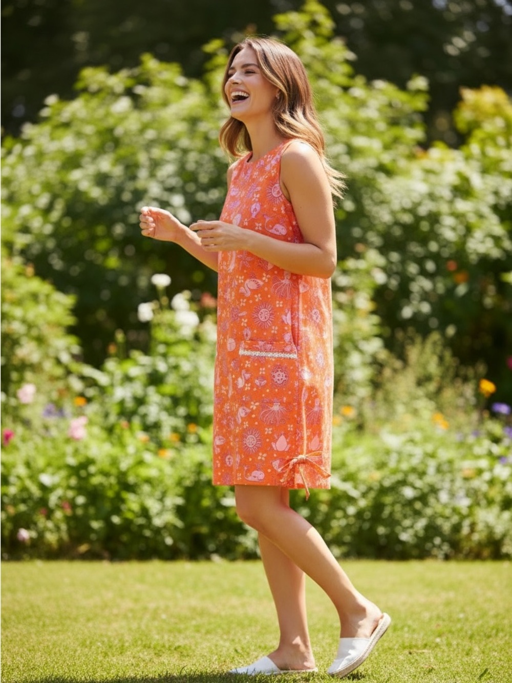 Lilly Pulitzer Orange Dress with Pink Coastal Print